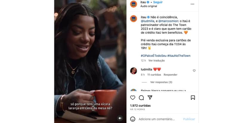 Ludmilla em propaganda do Itaú (Foto: Reprodução / Instagram) 