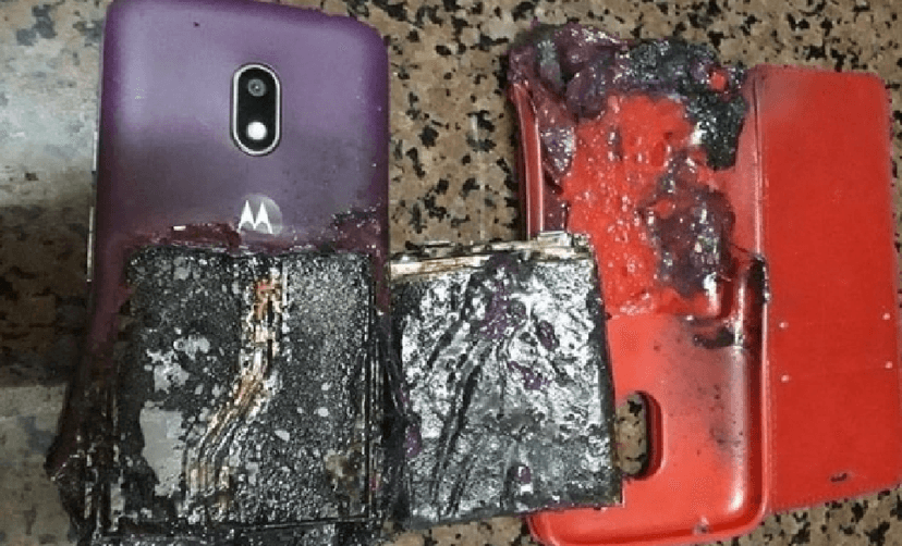 Celular após explodir (Foto: Reprodução/ Internet) Celular após explodir (Foto: Reprodução/ Internet)