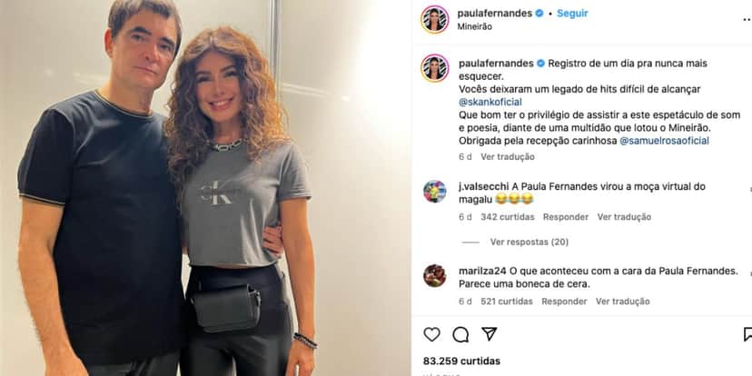 Paula Fernandes fala sobre aposentadoria da banda Skank (Foto: Reprodução / Instagram) Paula Fernandes fala sobre aposentadoria da banda Skank (Foto: Reprodução / Instagram)