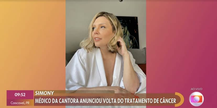 Simony vira notícia no Encontro (Foto: Reprodução / Globo) Simony vira notícia no Encontro (Foto: Reprodução / Globo)