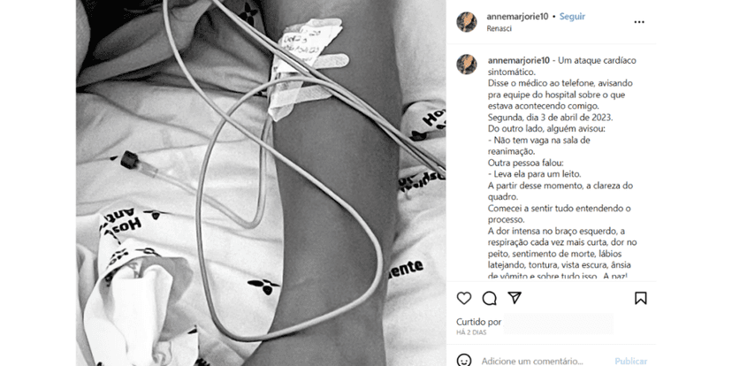 A apresentadoria Anne Marjorie sofreu infarto (Foto: Instagram)