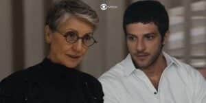 Cidália e Ari em Travessia (Foto: Reprodução / Globo / Montagem TV Foco) Cidália e Ari em Travessia (Foto: Reprodução / Globo / Montagem TV Foco)