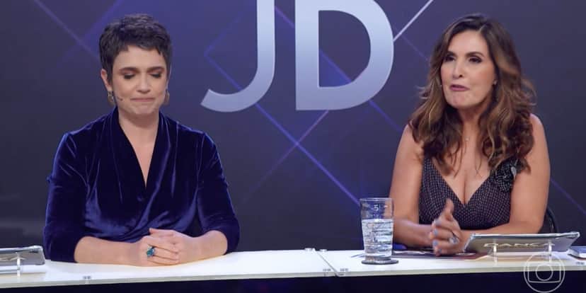 Fátima Bernardes e Sandra Annenberg no Domingão com Huck - Foto: Reprodução/Globo Fátima Bernardes e Sandra Annenberg no Domingão com Huck - Foto: Reprodução/Globo