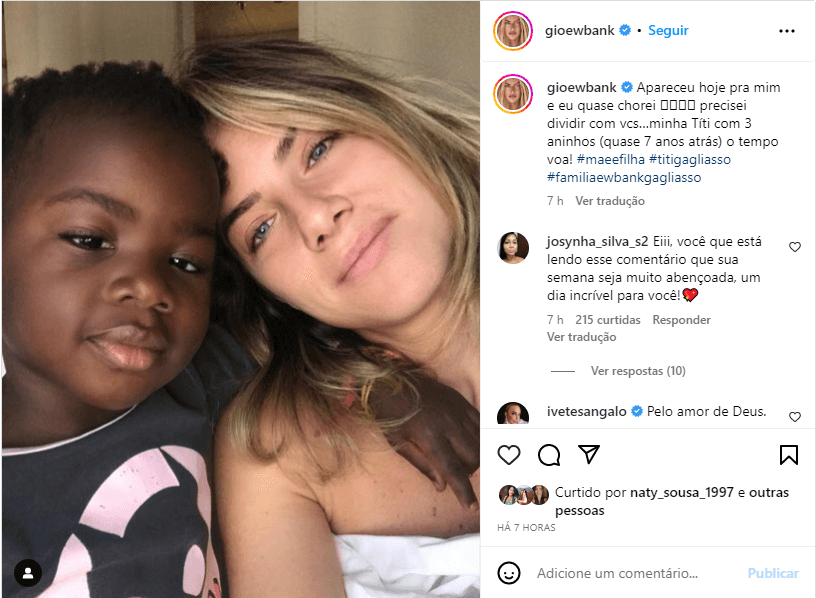 Gio Ewbank ao lado da filha - Foto: Reprodução/Instagram