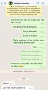Conversa de Gustavo do BBB23 com uma amiga (Foto: Reprodução / Internet) Conversa de Gustavo do BBB23 com uma amiga (Foto: Reprodução / Internet)