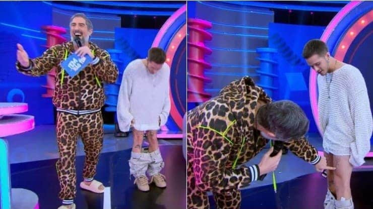 Ator mostrou as tatuagens no Caldeirão (Foto: Reprodução/ Globo) Ator mostrou as tatuagens no Caldeirão (Foto: Reprodução/ Globo)