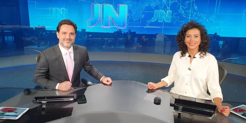 Aline Midlej e Paulo Renato no Jornal Nacional - Foto: Reprodução/Internet Aline Midlej e Paulo Renato no Jornal Nacional - Foto: Reprodução/Internet