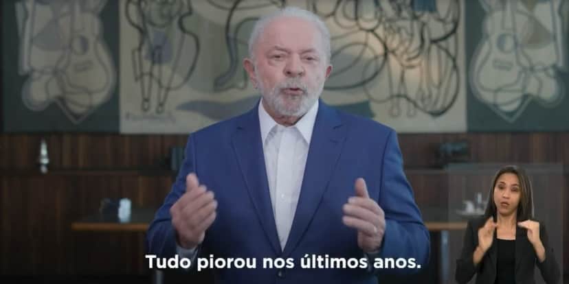 Lula fez pronunciamento exibido pela Globo, SBT e Record (Foto: Reprodução/ Internet) Lula fez pronunciamento exibido pela Globo, SBT e Record (Foto: Reprodução/ Internet)