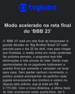 Reality entrará em modo turbo (Foto: Reprodução / Gshow) Reality entrará em modo turbo (Foto: Reprodução / Gshow)