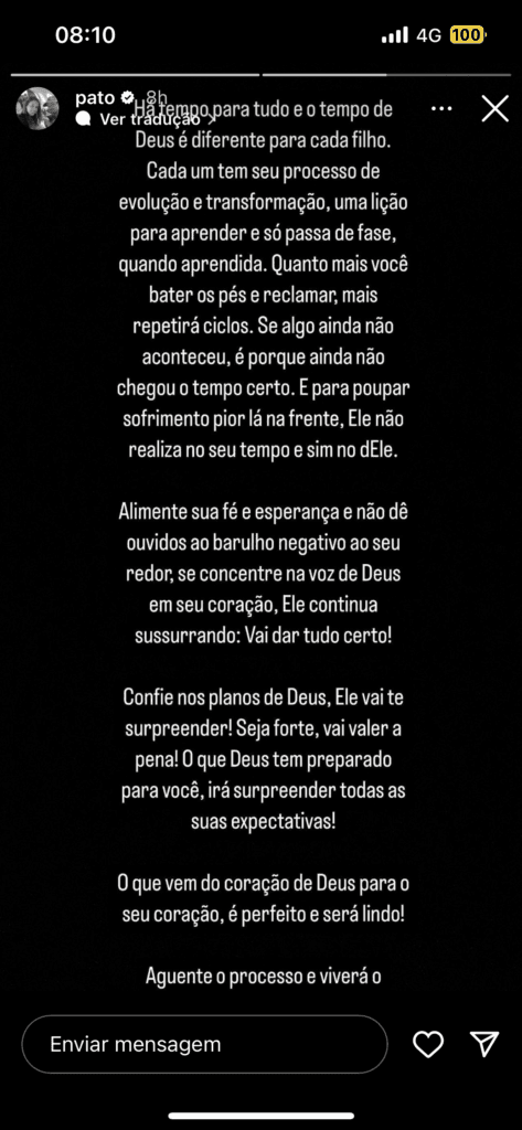 Alexandre Pato faz desabafo (Foto: Reprodução / Instagram) Alexandre Pato faz desabafo (Foto: Reprodução / Instagram)