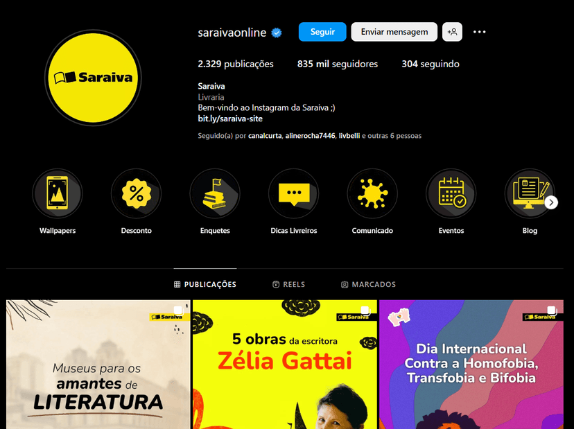 Apesar da crise, a Saraiva continua ativa pelas redes sociais (Foto Reprodução/Internet) Apesar da crise, a Saraiva continua ativa pelas redes sociais (Foto Reprodução/Internet)