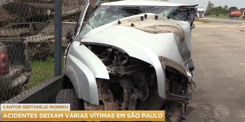 Cantor sertanejo faleceu vítima de acidente de carro (Foto: Reprodução / Record) Cantor sertanejo faleceu vítima de acidente de carro (Foto: Reprodução / Record)