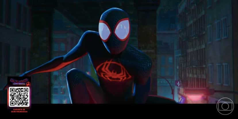 Homem-Aranha: Através do Aranhaverso (Foto: Reprodução / Mais Você da Globo) Homem-Aranha: Através do Aranhaverso (Foto: Reprodução / Mais Você da Globo)