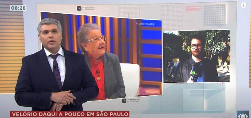 Joel Datena aproveitou um momento do programa para também prestar suas homenagens para a apresentadora (Reprodução: Band) Joel Datena aproveitou um momento do programa para também prestar suas homenagens para a apresentadora (Reprodução: Band)
