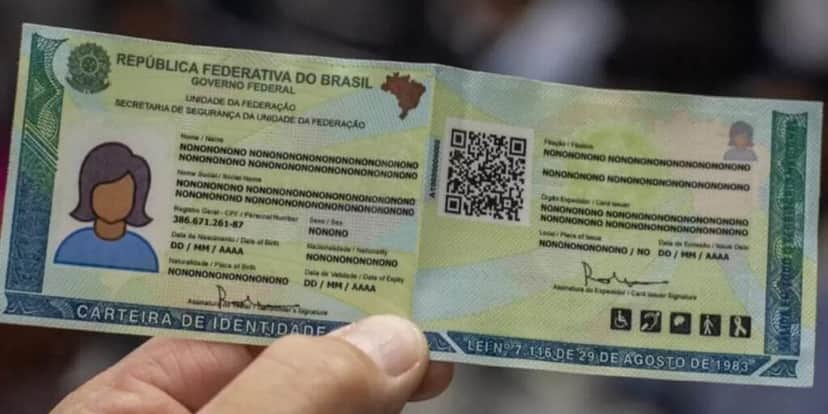 Modelo da nova Carteira de Identidade Nacional. Foto: Reprodução/Internet Modelo da nova Carteira de Identidade Nacional. Foto: Reprodução/Internet