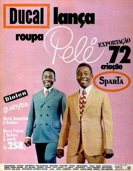 Pelé como garoto propaganda da Ducal (Reprodução - Internet) Pelé como garoto propaganda da Ducal (Reprodução - Internet)