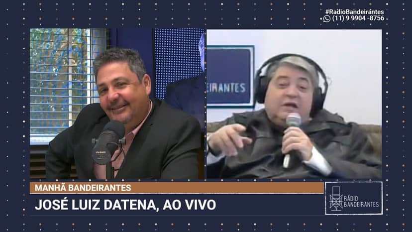 Agostinho Teixeira com Datena - Foto Band Agostinho Teixeira com Datena - Foto Band