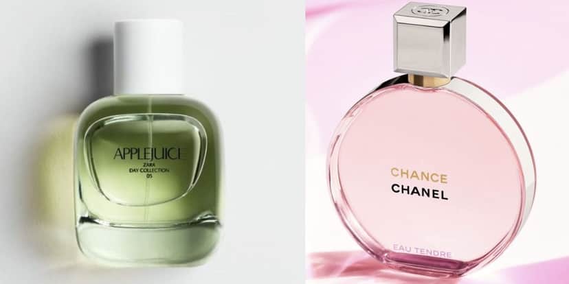 AppleJuice e Eua Tendre (Foto: Reprodução / Zara / Chanel) AppleJuice e Eua Tendre (Foto: Reprodução / Zara / Chanel)