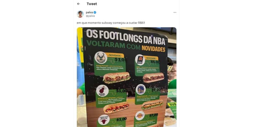 Lojas fechadas e comprado por concorrente: Subway vive mudança drástica e gera revolta nos clientes - Foto: Reprodução Lojas fechadas e comprado por concorrente: Subway vive mudança drástica e gera revolta nos clientes - Foto: Reprodução
