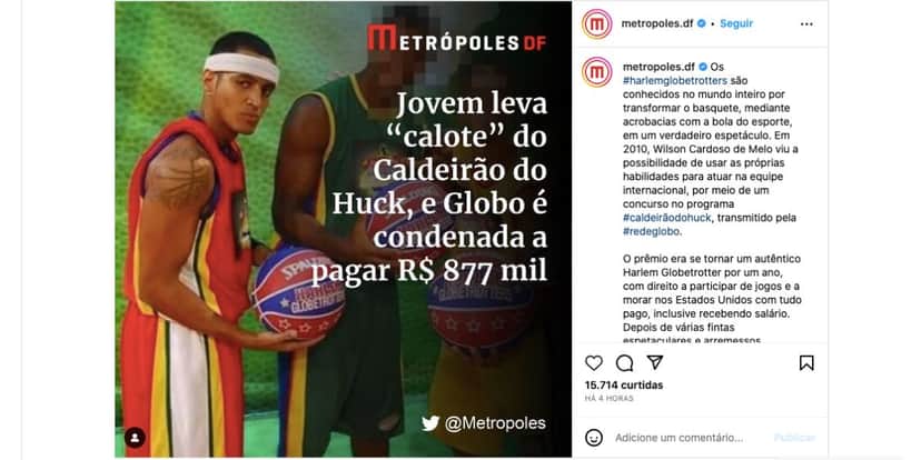 Globo comete o imperdoável em concurso (Foto: Reprodução / Instagram) Globo comete o imperdoável em concurso (Foto: Reprodução / Instagram)