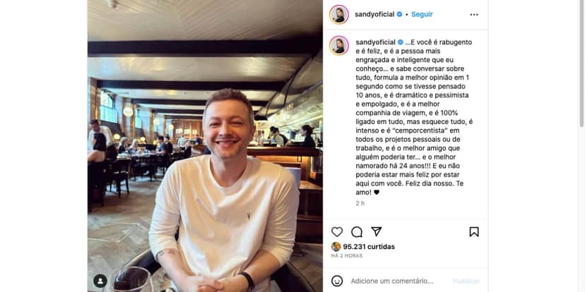 Sandy diz o que pensa de Lucas Lima (Foto: Reprodução / Instagram) Sandy diz o que pensa de Lucas Lima (Foto: Reprodução / Instagram)