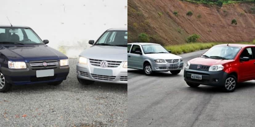 Uno e Gol foram referência em carros populares - Foto: Reprodução/Internet Uno e Gol foram referência em carros populares - Foto: Reprodução/Internet