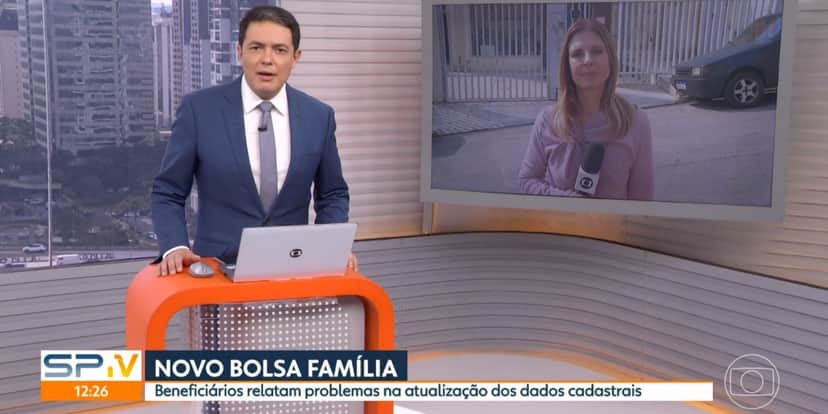 Alan Severiano deu notícia sobre Bolsa Família no "SP1" (Foto: Reprodução/TV Globo) Alan Severiano deu notícia sobre Bolsa Família no "SP1" (Foto: Reprodução/TV Globo)