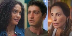 Aline, Daniel e Irene em Terra e Paixão (Foto: Reprodução / Globo / Montagem TV Foco) Aline, Daniel e Irene em Terra e Paixão (Foto: Reprodução / Globo / Montagem TV Foco)
