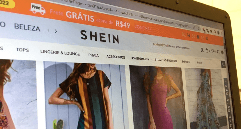 Site da Shein imposto (Foto: Reprodução/ Internet) Site da Shein imposto (Foto: Reprodução/ Internet)