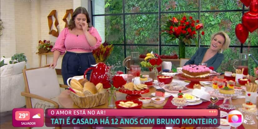 Tati Machado e Ana Maria Braga falaram sobre o Dia dos Namorados (Foto: Reprodução/TV Globo) Tati Machado e Ana Maria Braga falaram sobre o Dia dos Namorados (Foto: Reprodução/TV Globo)