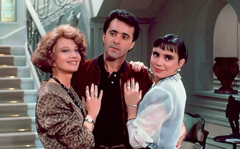 Glória Menezes, Tony Ramos e Regina Duarte em Rainha da Sucata (Foto: Reprodução/Viva)