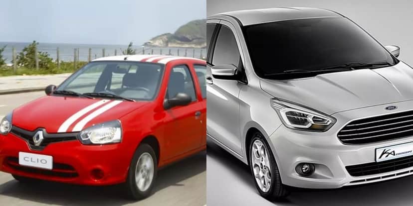 Renault Clio 1.0 2016 e Ford Ka 1.0 Pulse 2013 (Foto: Reprodução/Autoesporte/Motor1) Renault Clio 1.0 2016 e Ford Ka 1.0 Pulse 2013 (Foto: Reprodução/Autoesporte/Motor1)