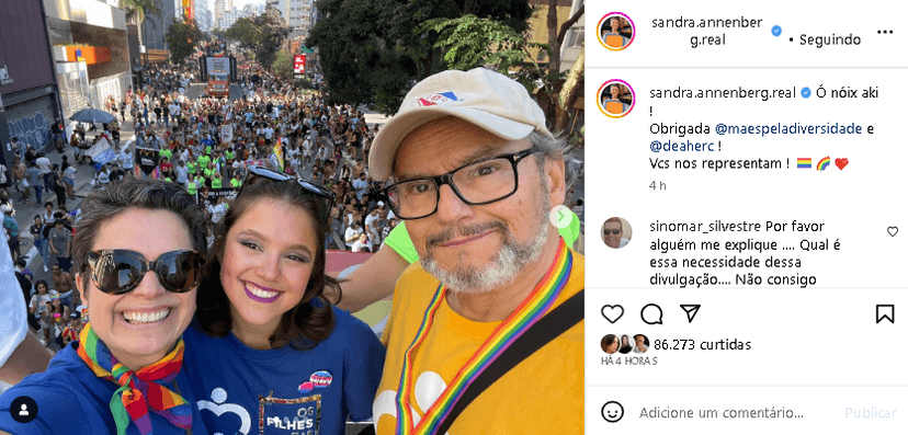 Sandra Annenberg ao lado do marido e da filha - Foto: Reprodução/ Instagram Sandra Annenberg ao lado do marido e da filha - Foto: Reprodução/ Instagram