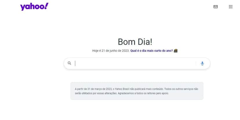 Mensagem deixada pelo portal em seu site de busca (Reprodução: Internet) Mensagem deixada pelo portal em seu site de busca (Reprodução: Internet)