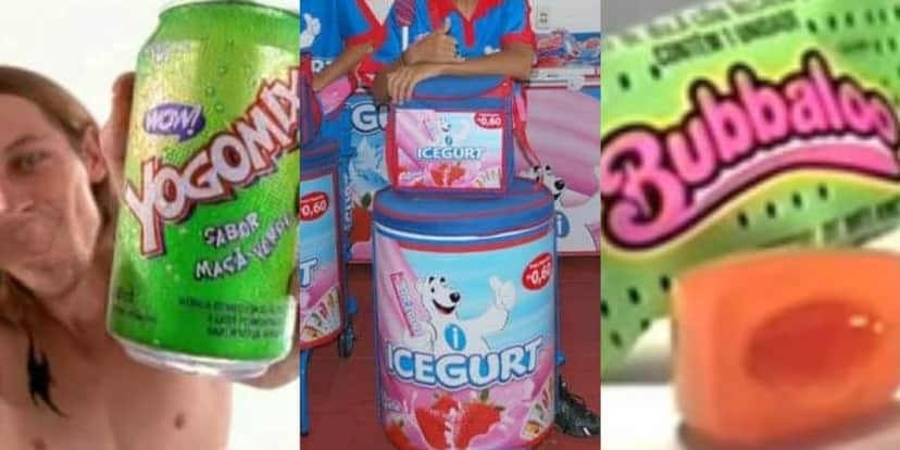Yogomix, Icegurt e Bubcaloo de melancia: os produtos que sumiram (Foto: Reprodução/YouTube/Facebook) Yogomix, Icegurt e Bubcaloo de melancia: os produtos que sumiram (Foto: Reprodução/YouTube/Facebook)