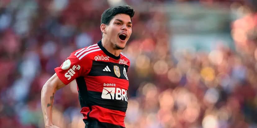 Ayrton Lucas comemorando gol no Flamengo - Foto: André Durão Ayrton Lucas comemorando gol no Flamengo - Foto: André Durão