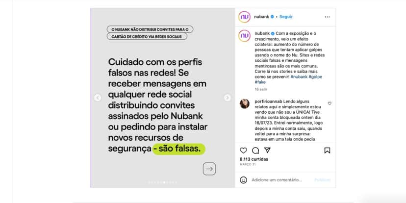 Alerta sobre golpes (Foto: Reprodução / Instagram) Alerta sobre golpes (Foto: Reprodução / Instagram)