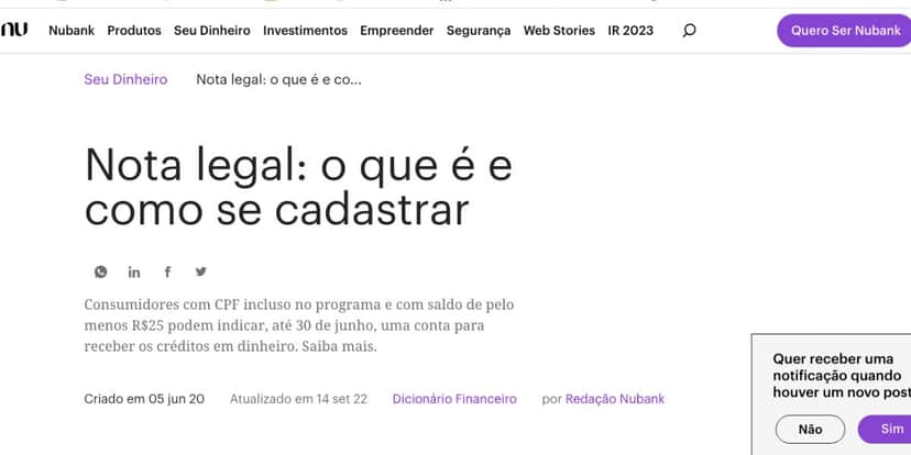 Comunicado (Foto: Reprodução/ Site oficial da Nubank) Comunicado (Foto: Reprodução/ Site oficial da Nubank)