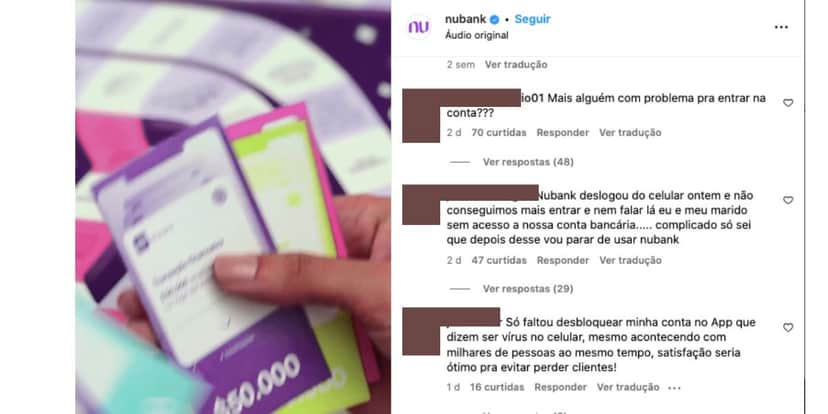 Reclamações Nubank (Foto: Reprodução / Instagram) Reclamações Nubank (Foto: Reprodução / Instagram)