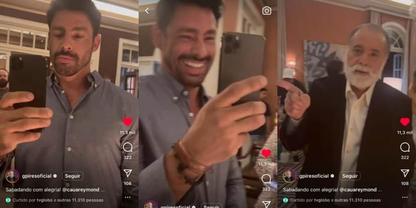 Cauã Reymond se divertiu com Tony Ramos nos bastidores de "Terra e Paixão" (Foto: Reprodução/Instagram) Cauã Reymond se divertiu com Tony Ramos nos bastidores de "Terra e Paixão" (Foto: Reprodução/Instagram)