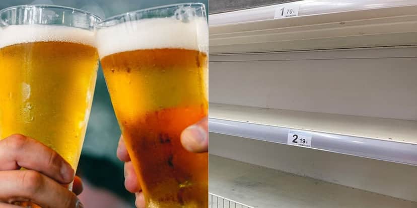 pessoas tomando cerveja e prateleiras vazias de supermercado - Foto: TV Foco pessoas tomando cerveja e prateleiras vazias de supermercado - Foto: TV Foco