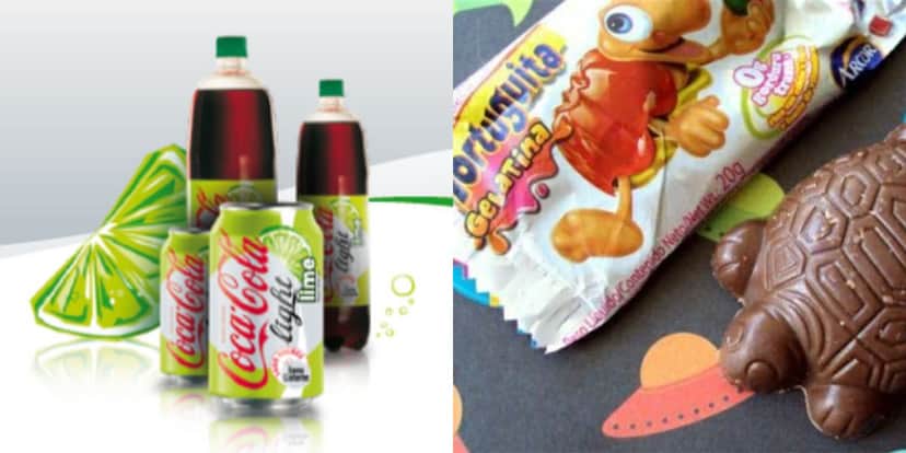 Coca-Cola Light Lemon e Tortuguita de gelatina (Reprodução: Montagem TV Foco) Coca-Cola Light Lemon e Tortuguita de gelatina (Reprodução: Montagem TV Foco)