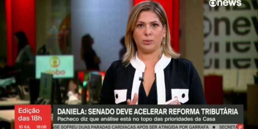 Daniela Lima já deu as primeiras notícias no Grupo Globo (Foto: Reprodução/GloboNews) Daniela Lima já deu as primeiras notícias no Grupo Globo (Foto: Reprodução/GloboNews)