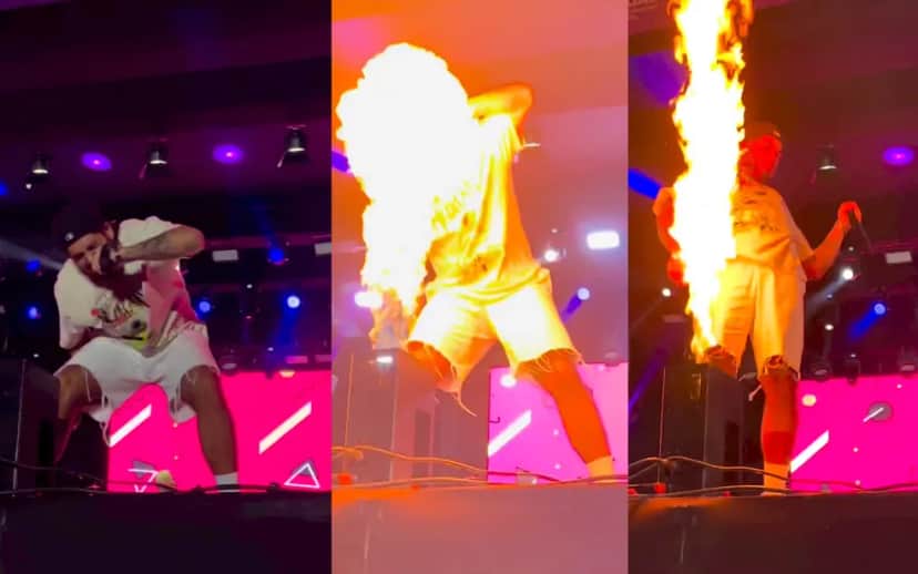 Zé Felipe quase foi atingindo por fogo em shows (Foto: Reprodução/ Redes Sociais) Zé Felipe quase foi atingindo por fogo em shows (Foto: Reprodução/ Redes Sociais)