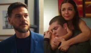 Theo, Rafa e Clara em cenas de Vai na Fé (Foto: Reprodução / Globo)