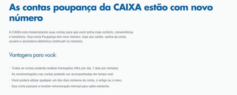 Caixa Econômica emite comunicado sobre a poupança (Foto: Divulgação) Caixa Econômica emite comunicado sobre a poupança (Foto: Divulgação)