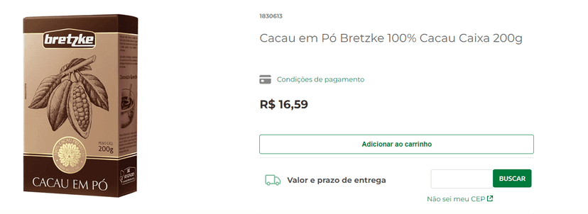 O chocolate em pó da marca Bretzke voltou a ser vendida normalmente no mercado (Foto Reprodução/Internet) O chocolate em pó da marca Bretzke voltou a ser vendida normalmente no mercado (Foto Reprodução/Internet)