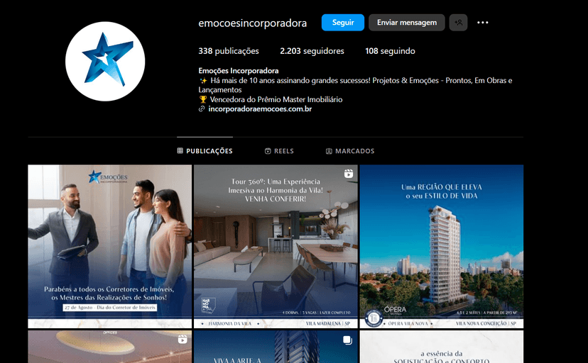 Nas redes sociais a empresa conta com 2.203 seguidores (Foto Reprodução/Instagram)