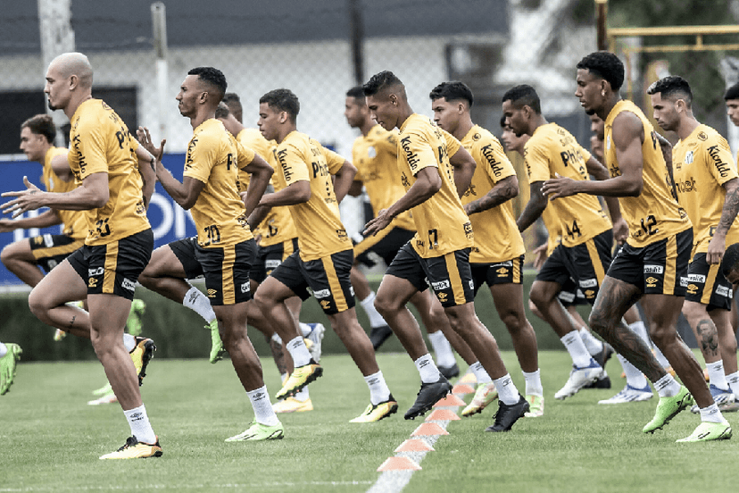 Time do Santos treinando (Foto: Reprodução/ Internet)