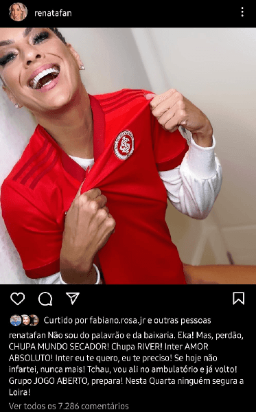Publicação de Renata Fan (Foto: Reprodução/ Instagram) Publicação de Renata Fan (Foto: Reprodução/ Instagram)
